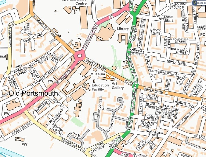 Map of Portsmouth museum location